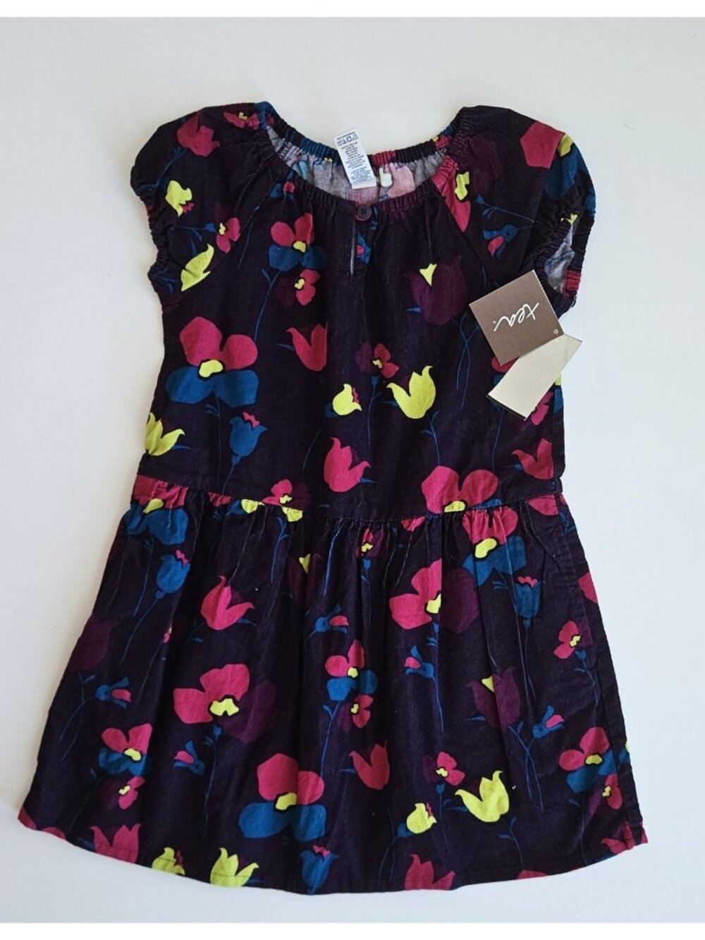 Tea Collection NWT 6 Corduroy Shift Dress Plum Floral Fall